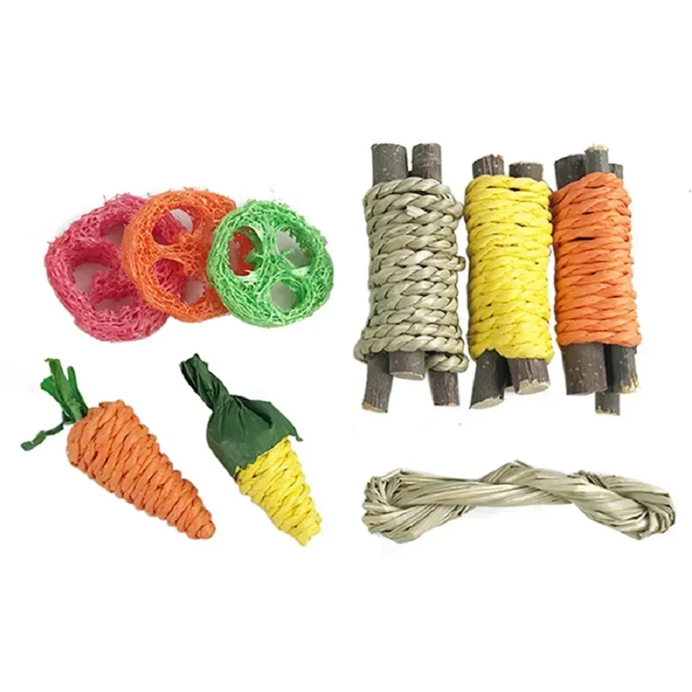 Conjunto de Brinquedos para Hamster e Coelho 9 Peças com Ganchos para Gaiola - Imagem 3