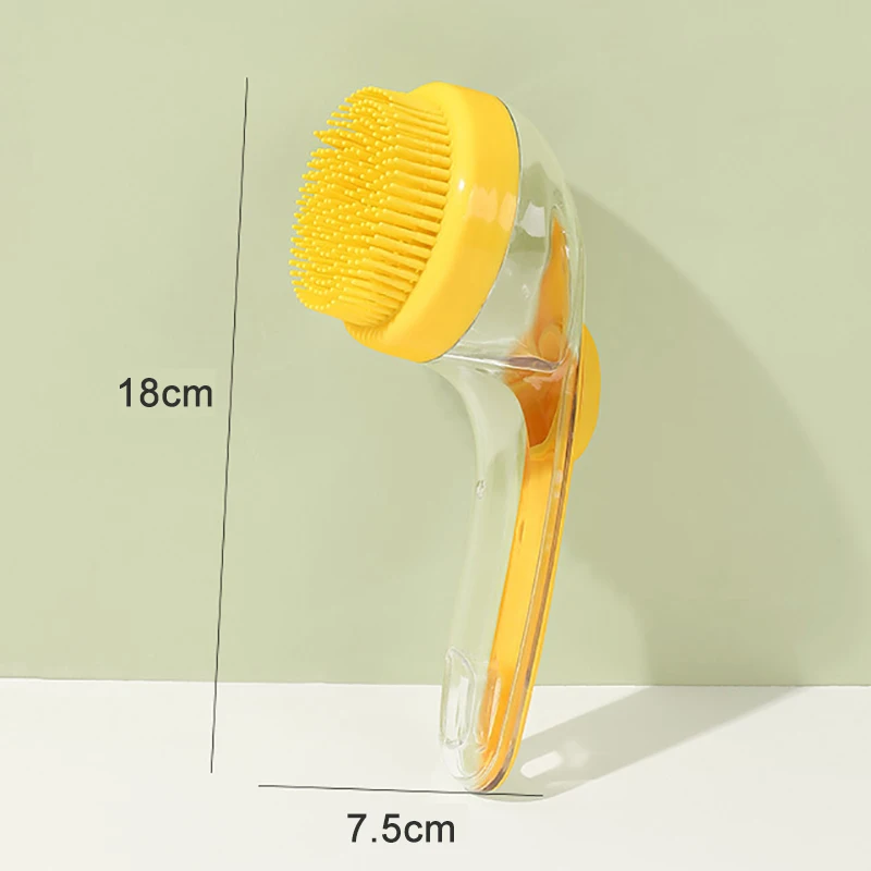 Escova de Banho para Cães e Gatos de Silicone com Cabo Longo - Imagem 6