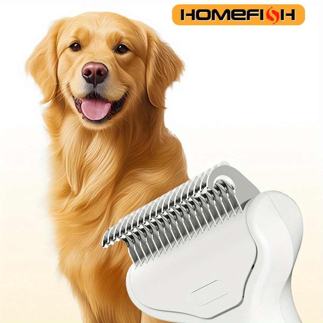 Escova Flutuante para Cães e Gatos de Pelo Longo de Aço Inoxidável - Imagem 6