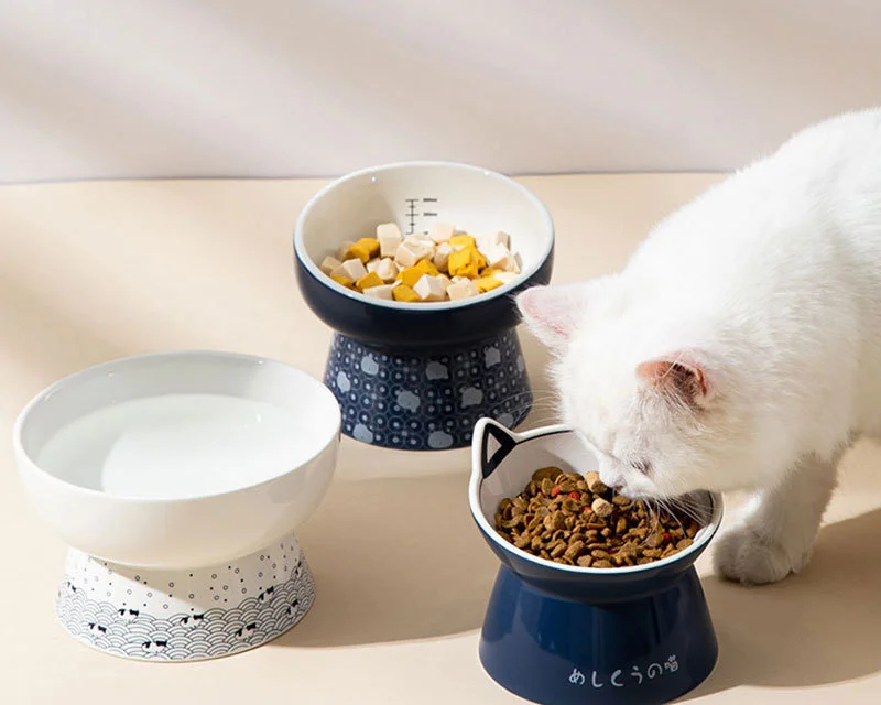 Tigela Dupla de Cerâmica para Gatos e Cães Pequenos Anti-Queda - Imagem 4