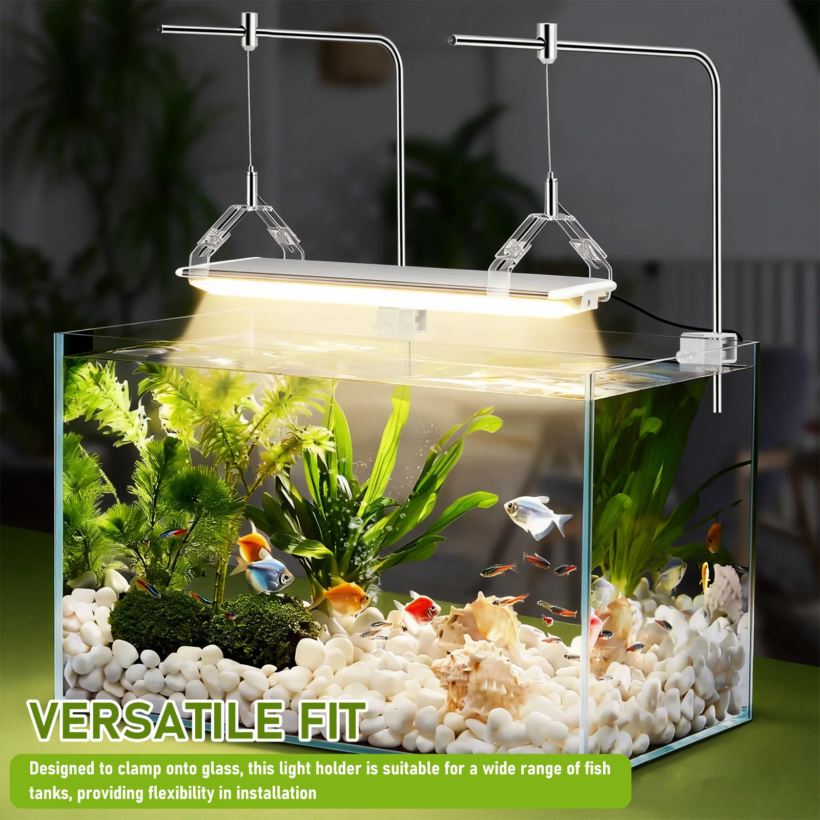 Suporte de Luz para Aquário de Alumínio Ajustável para Vidro de 12 mm - Imagem 4