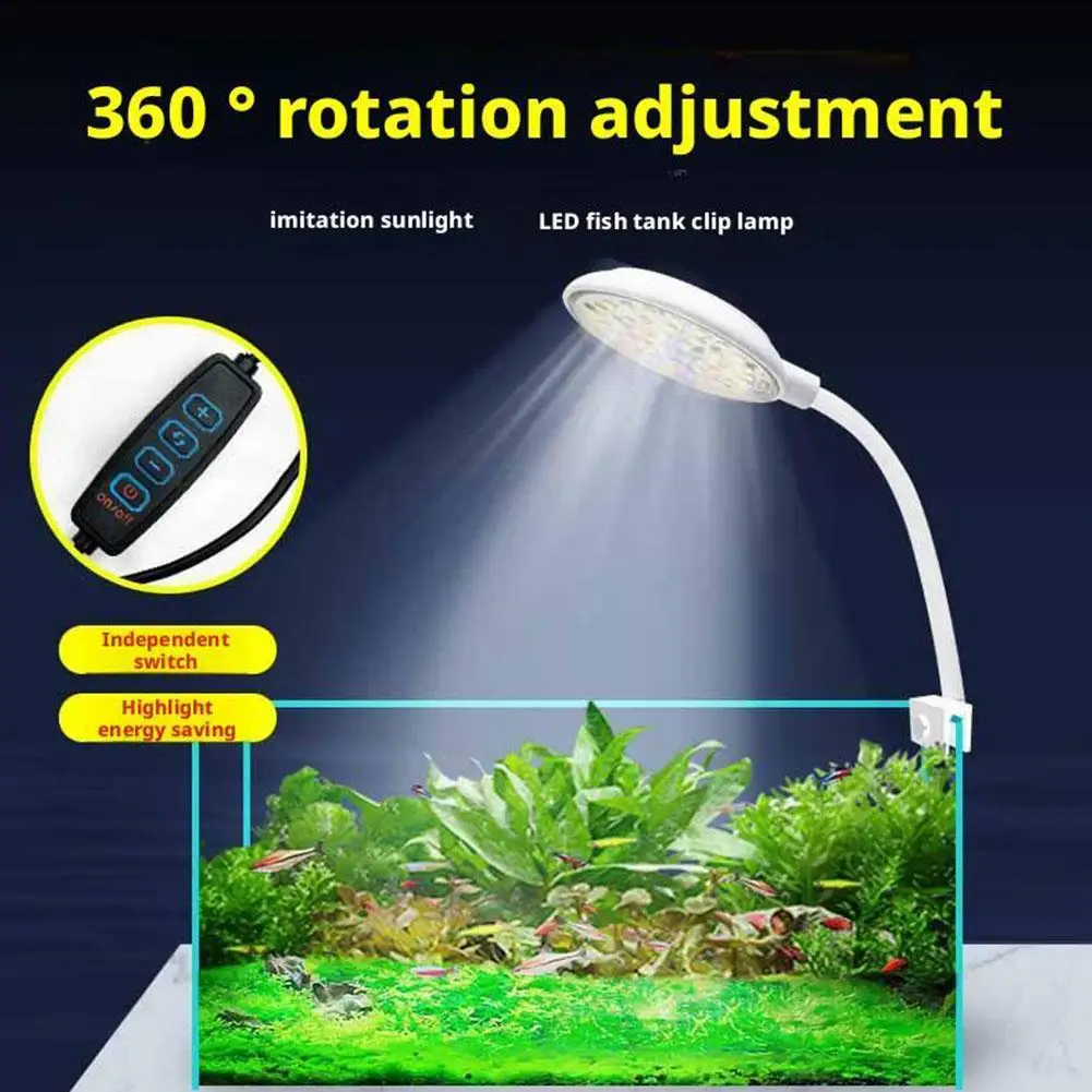 Luminária LED para Aquário USB 5W com Clipe e Ângulo Ajustável - Imagem 2