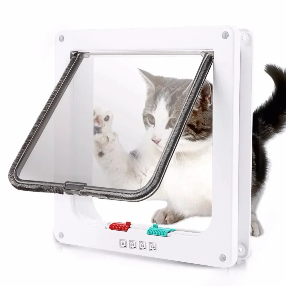Porta para Cães e Gatos de Plástico ABS com Trava de 4 Vias - Imagem 2