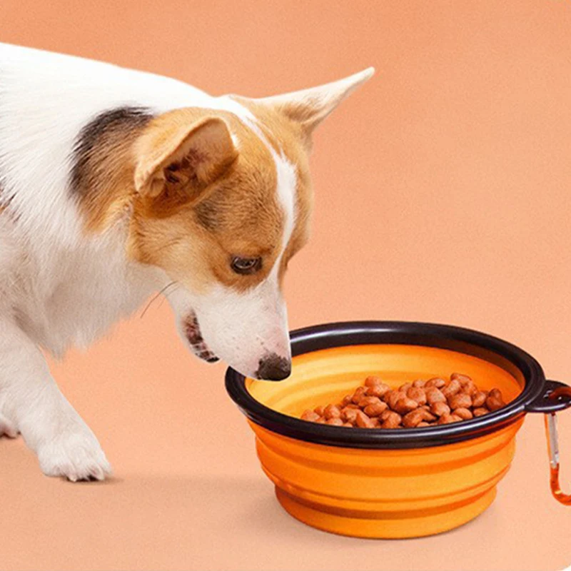 Tigela Dobrável para Cães e Gatos de Silicone 350 ml com Gancho - Imagem 5
