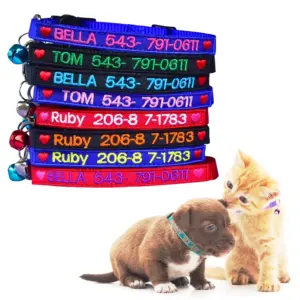 coleira para gatos com nome bordado
