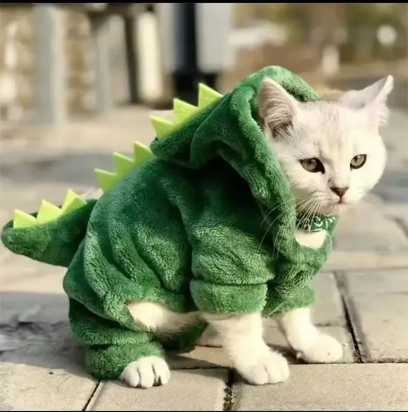 roupa de dinossauro para cães e gatos