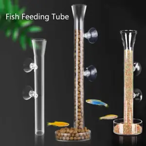 tubo alimentador de vidro para aquário