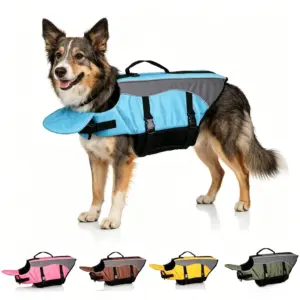 colete salva-vidas flutuante para cães ajustável