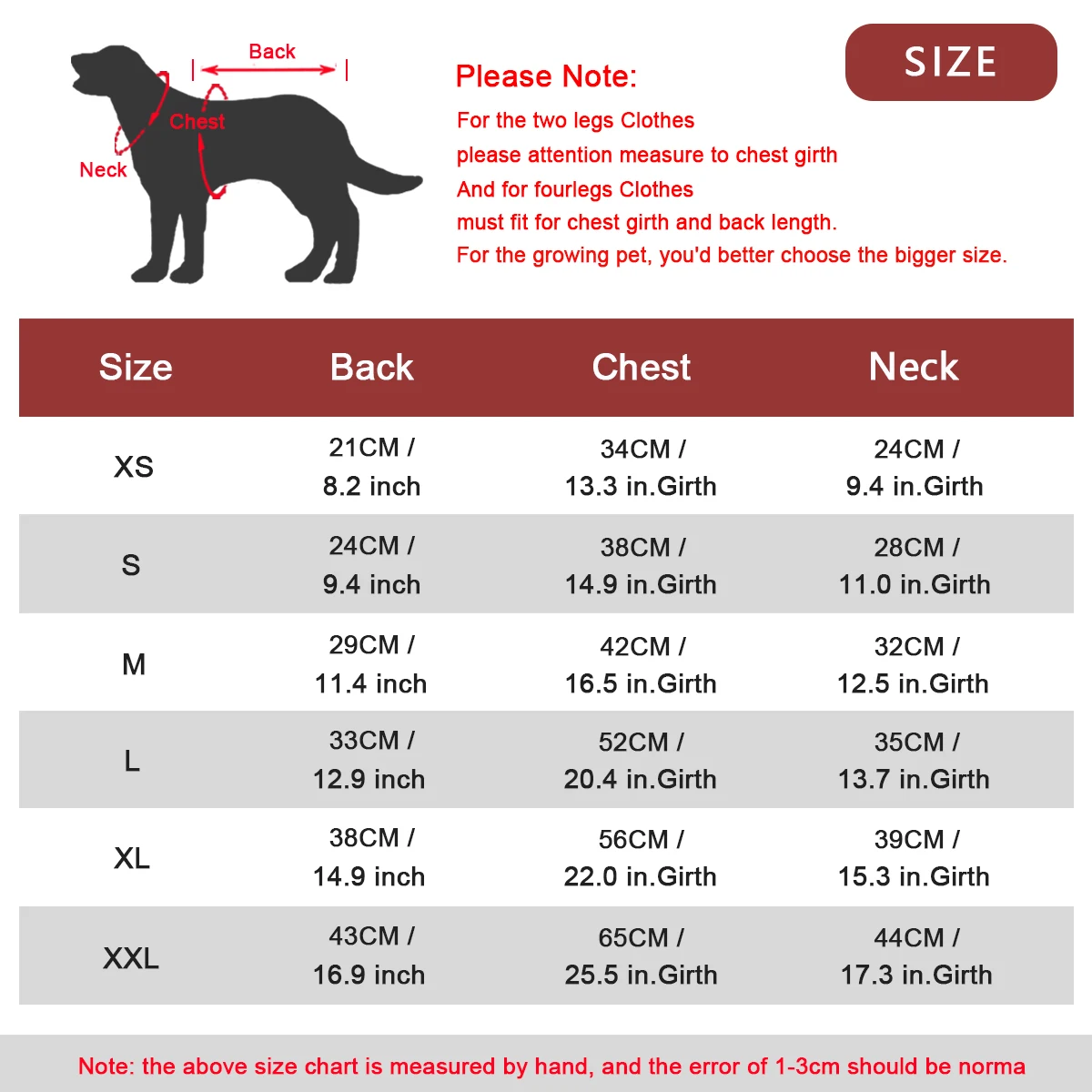 Camiseta para Cães Pequenos e Médios com Medidas para Chihuahua - Imagem 2