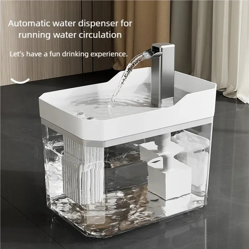 Fonte de Água Automática para Gatos 1,5 L Transparente com Filtragem - Imagem 2