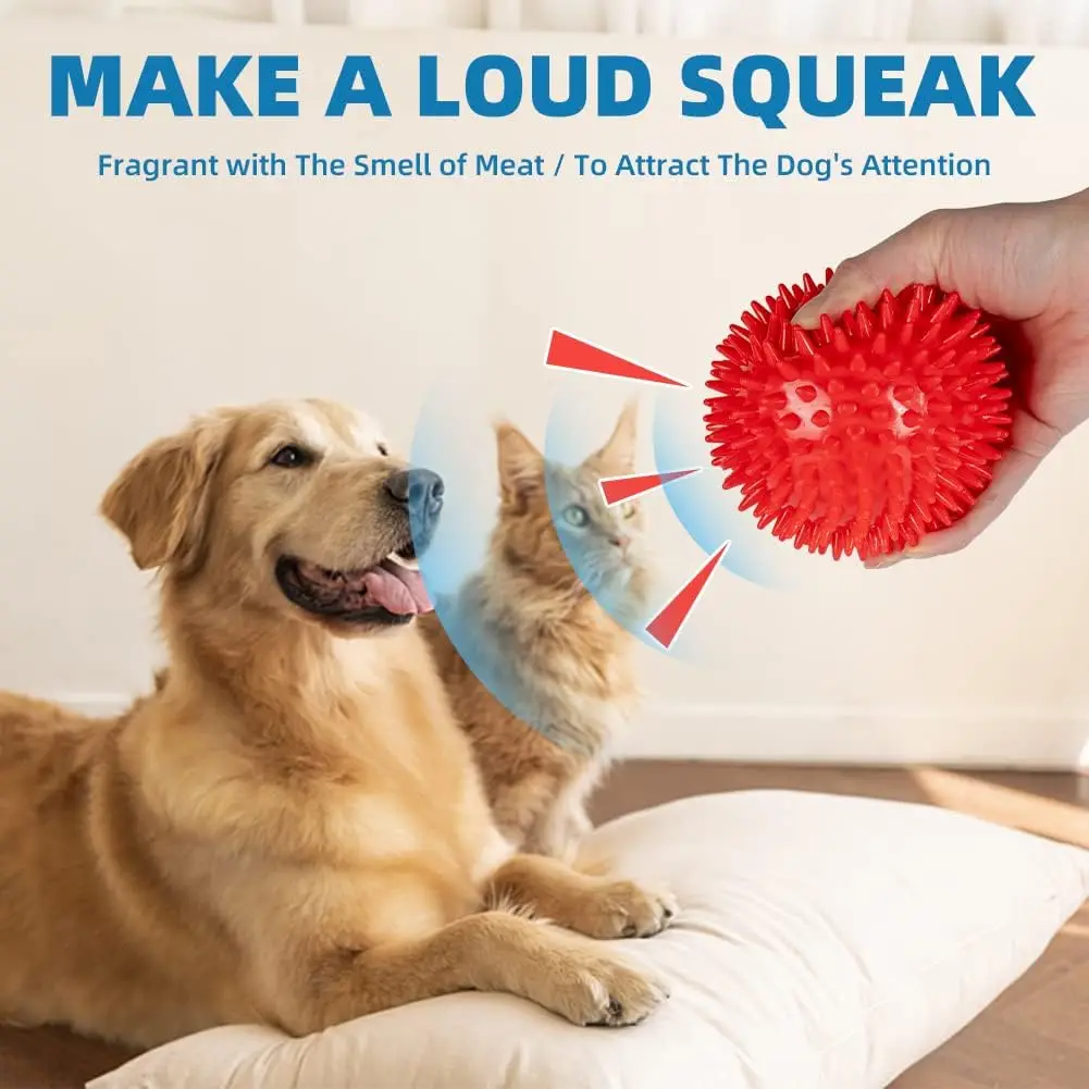 Bola para Cães com Apito e Textura Espetada Tamanho S - Imagem 4