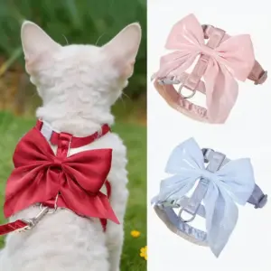 conjunto peitoral e guia para gatos