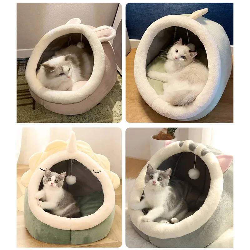 Toca para Gatos e Cães Pequenos com Almofada Removível e Lavável - Imagem 6
