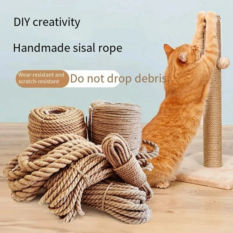 Corda de Sisal para Gato DIY 20m x 4mm para Proteger Móveis - Imagem 2