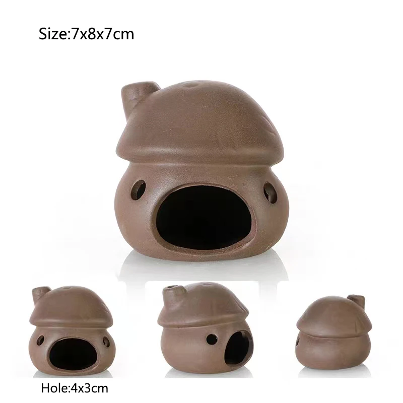 Decoração Aquário Abrigo para Peixes e Camarões de Cerâmica Marrom - Image 5