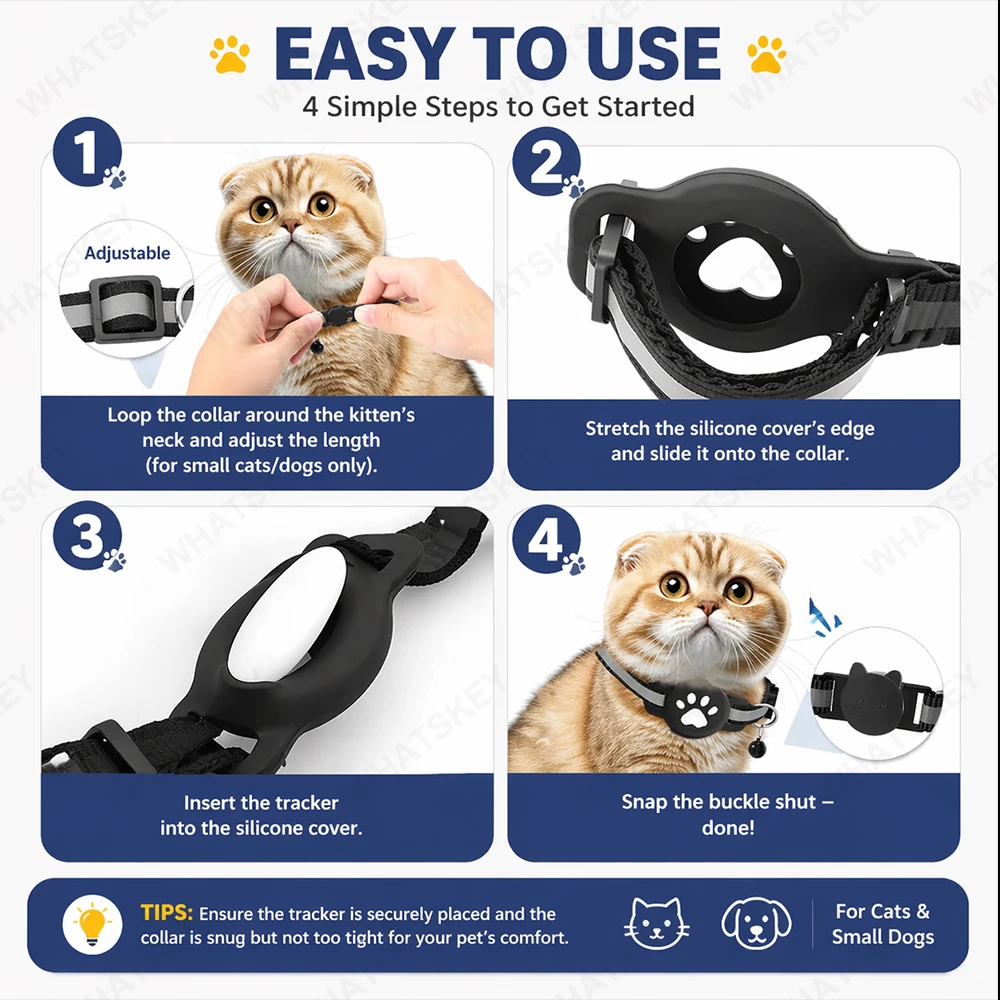Coleira Ajustável para Gatos com Rastreador GPS e Google Find My - Imagem 3