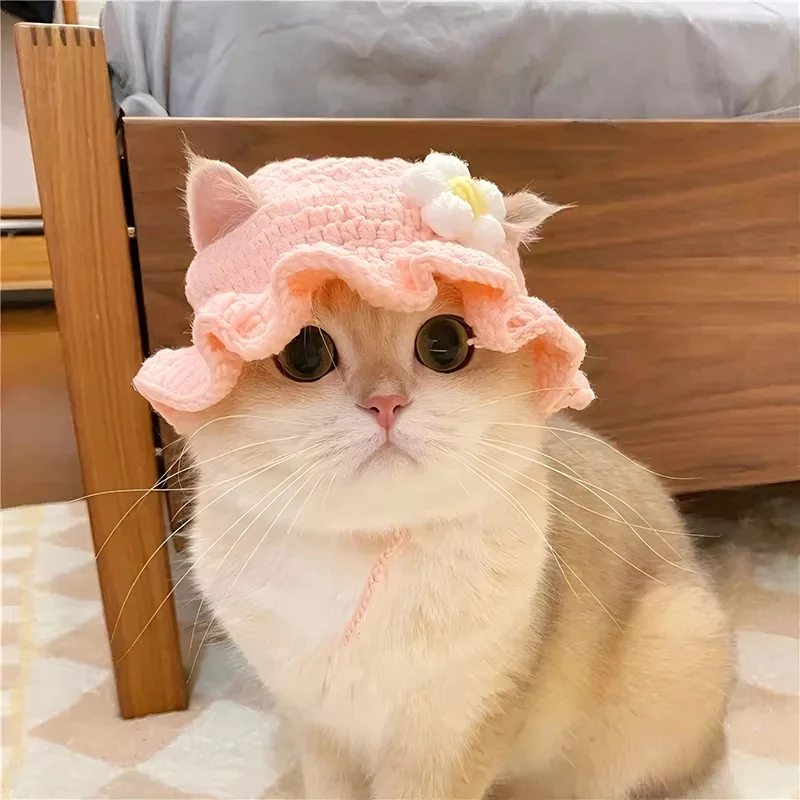 Chapéu de Malha para Gatos e Cães Pequenos para Fotos e Festas - Imagem 4