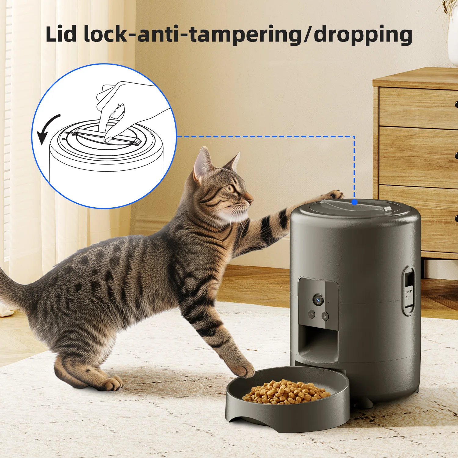 Alimentador Automático para Gatos e Cães 2 L com APP - Imagem 4