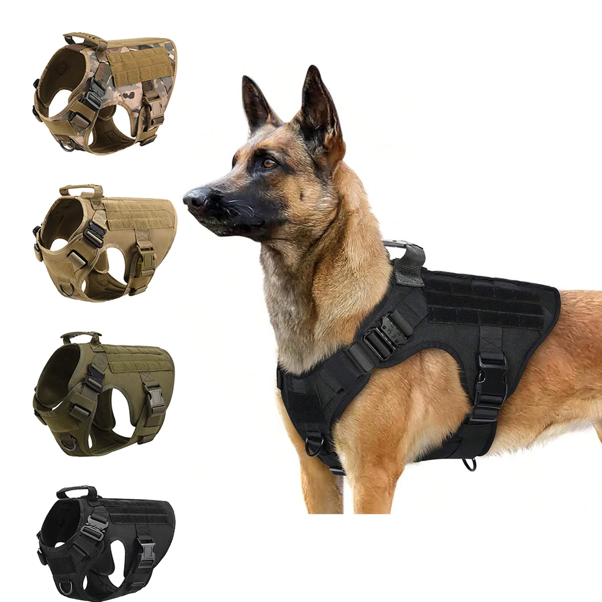 colete tático para cães ajustável