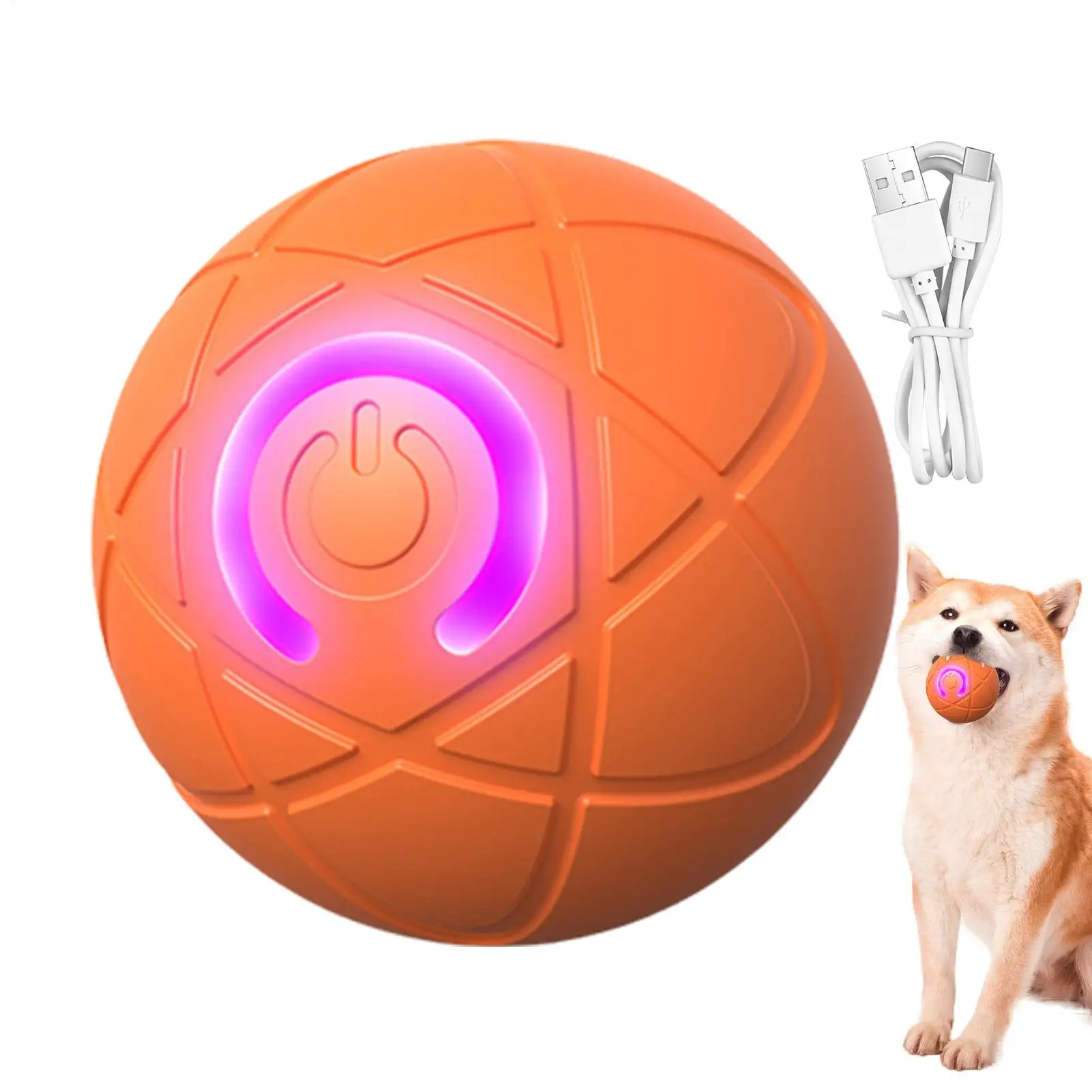 Brinquedo de Bola Interativa para Cães Recarregável USB com LED - Imagem 2
