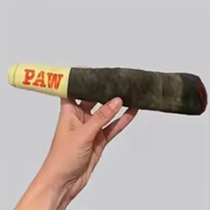 Brinquedo de Pelúcia para Cães e Gatos Pequenos Design Charuto 24 cm - Imagem 4