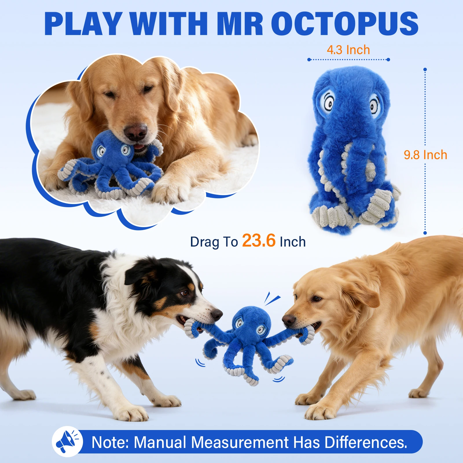 Brinquedo para Cães Polvo de Pelúcia com Apito e Som - Imagem 2