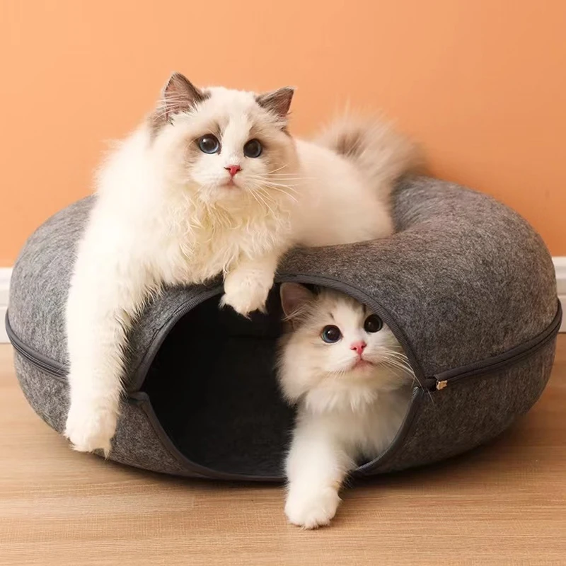 Túnel e Cama Donut para Gatos com Brinquedo de Feltro - Image 6