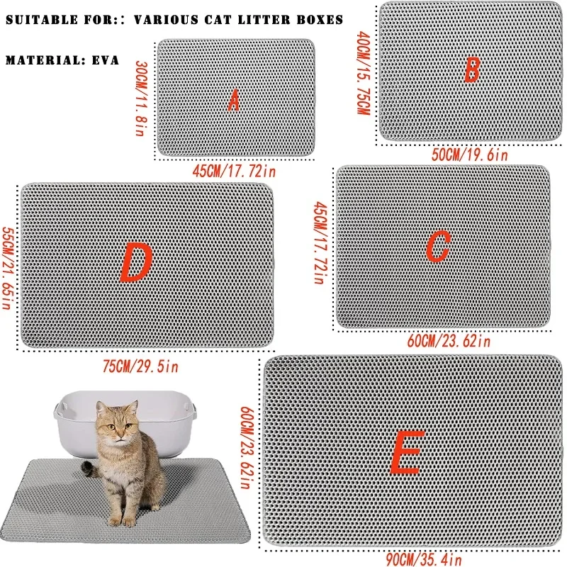 Tapete Higiênico para Gatos de EVA Camada Dupla Antiderrapante - Imagem 2