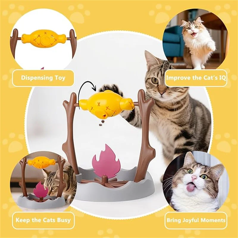 Comedouro Lento para Gatos Rotativo com Orifícios Ajustáveis - Imagem 3