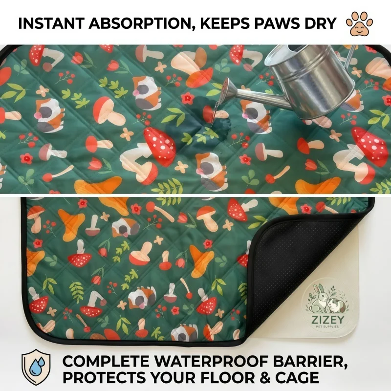 Tapete Lavável para Hamster e Coelhos com Forro Antiderrapante - Imagem 4
