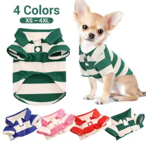 camiseta listrada para cães e gatos