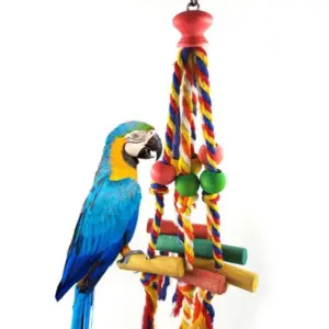 brinquedo de madeira para pássaros