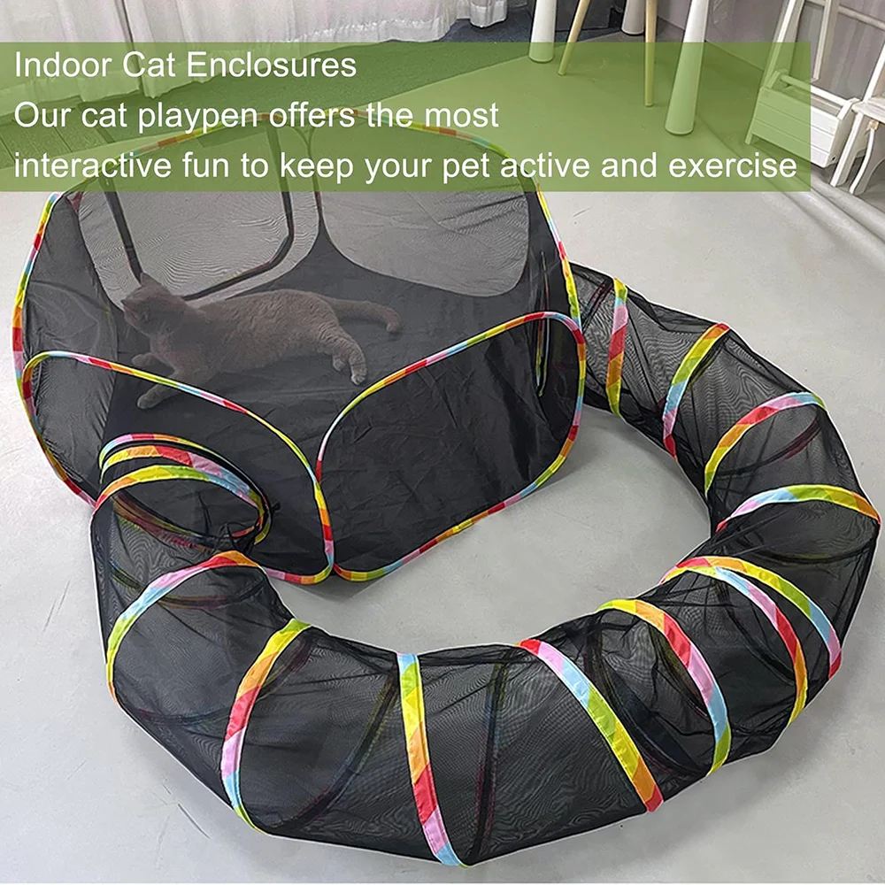 Tenda para Gatos Túnel Externo Portátil com Bolsa de Armazenamento - Imagem 2