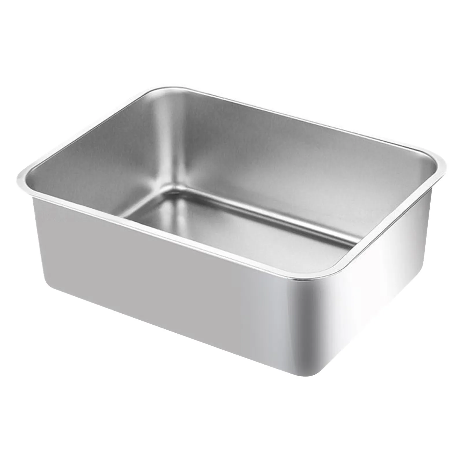 Caixa de Areia Inox para Gatos Grandes 45x35x10 cm Fácil de Limpar - Imagem 5