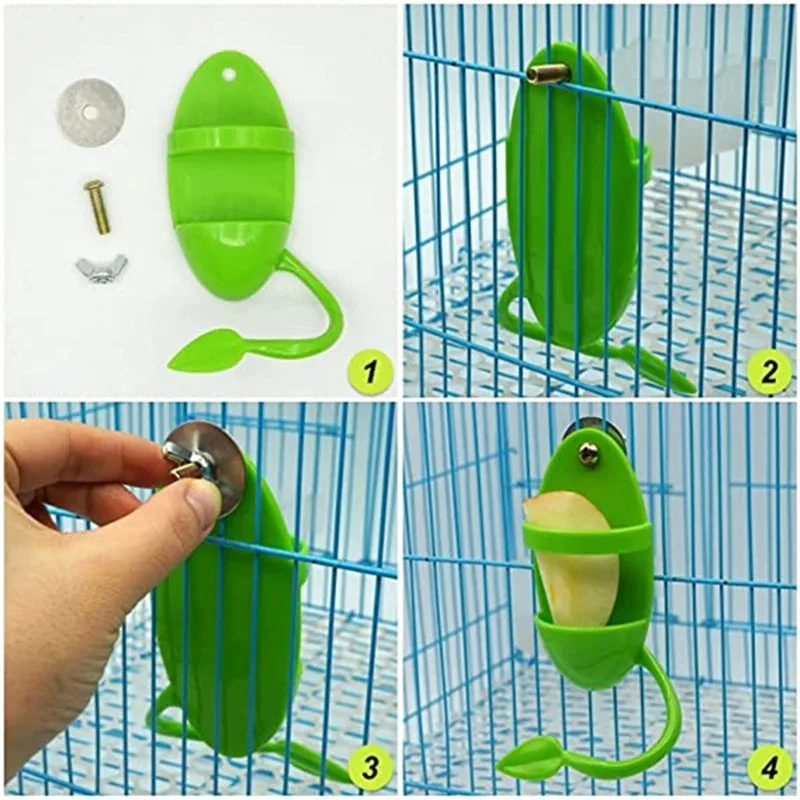 Comedouro para Pássaros de Plástico Verde com Encaixe na Gaiola - Imagem 4