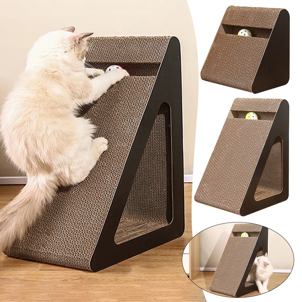 arranhador para gatos de papelão com bolas giratórias