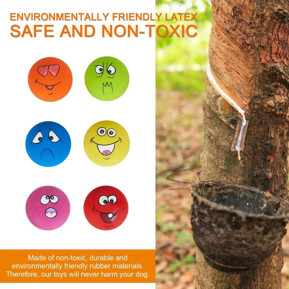 Kit 6 Bolinhas de Látex para Cães Pequenos e Médios com Apito Interno - Imagem 3