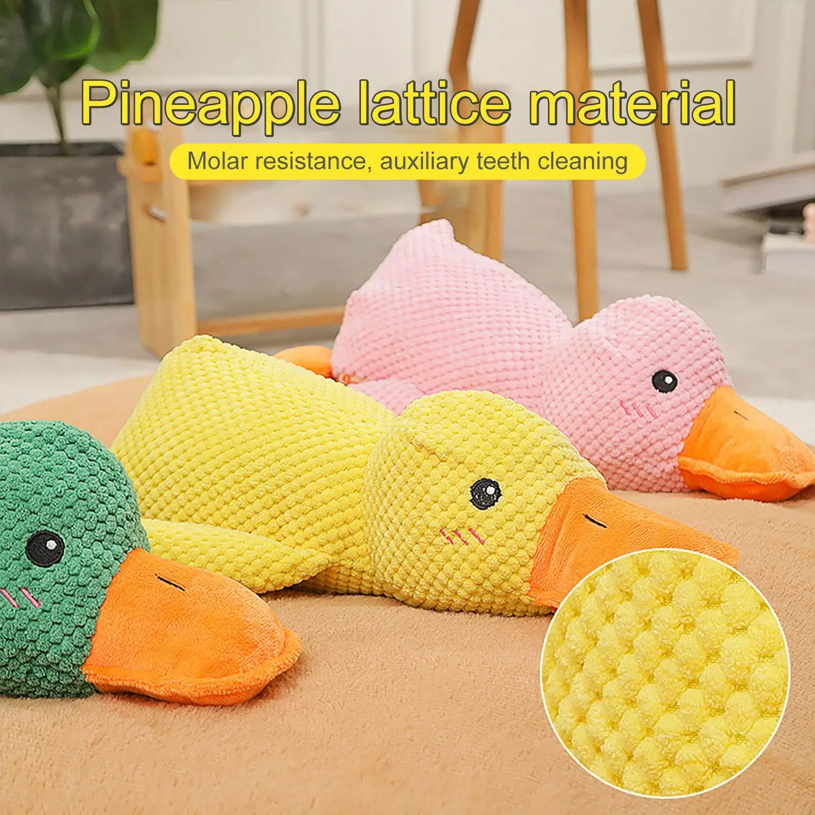 Brinquedo de Pelúcia para Cães Grande 45cm Pato Barulhento - Imagem 3