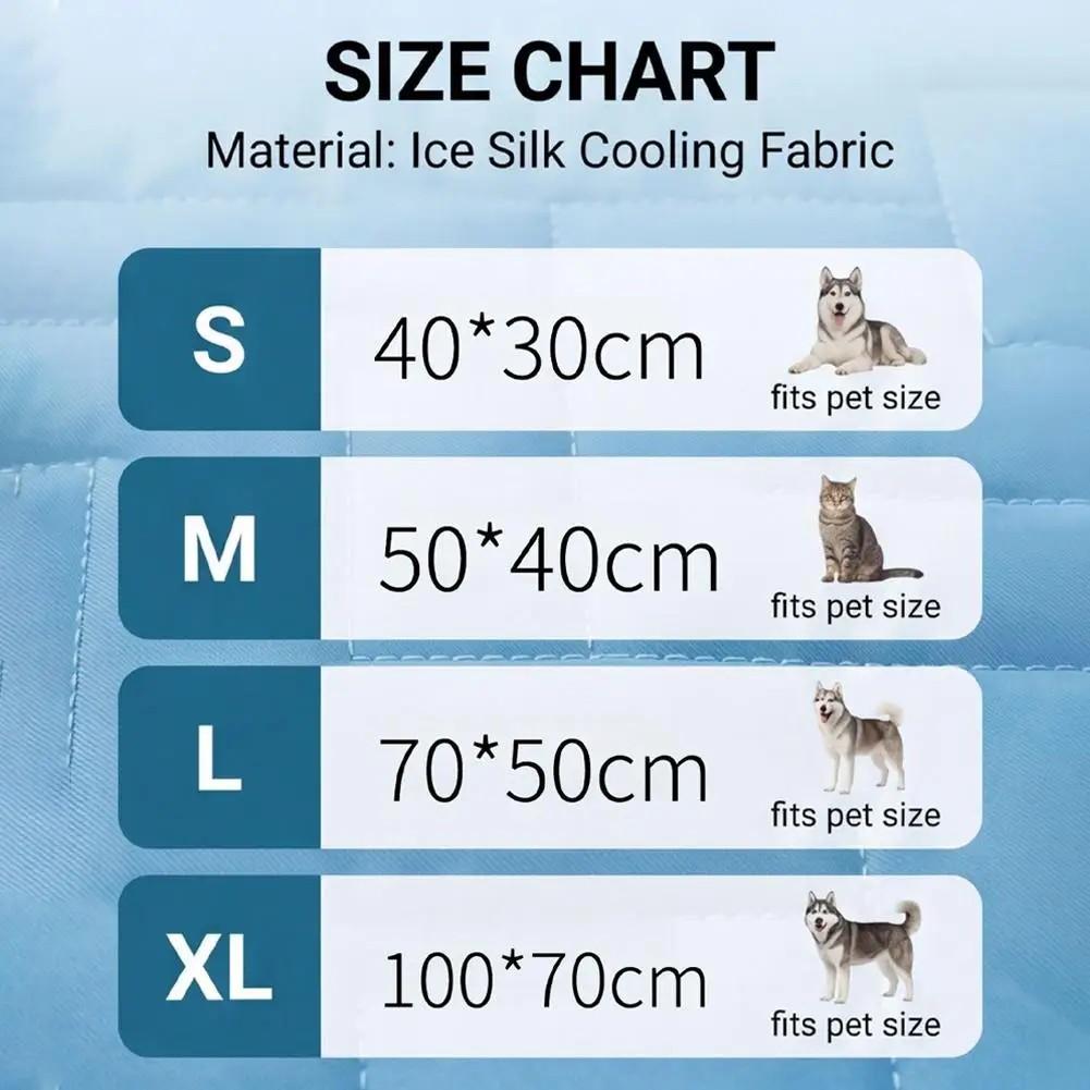 Almofada Gelada para Cães e Gatos de Seda Gelo Lavável na Máquina - Imagem 6