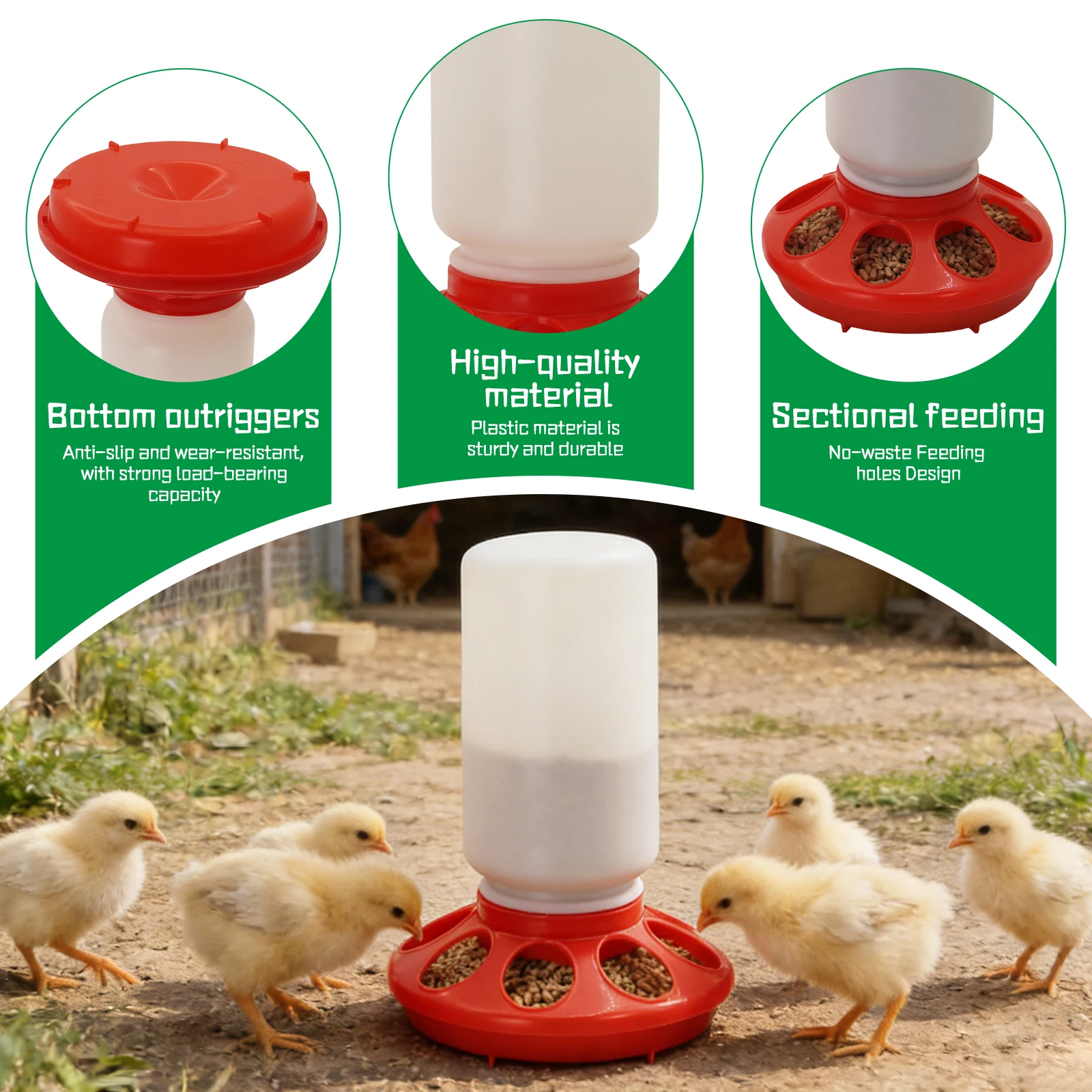 Bebedouro e Comedouro Automático para Aves 1L/1kg para Galinhas - Imagem 4