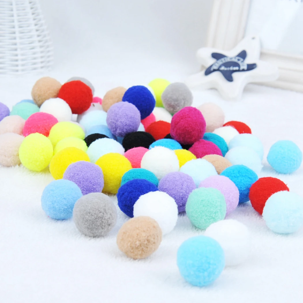Bolas de Pelúcia para Gatos Coloridas 50 Peças para Brincadeiras Interativas - Imagem 2