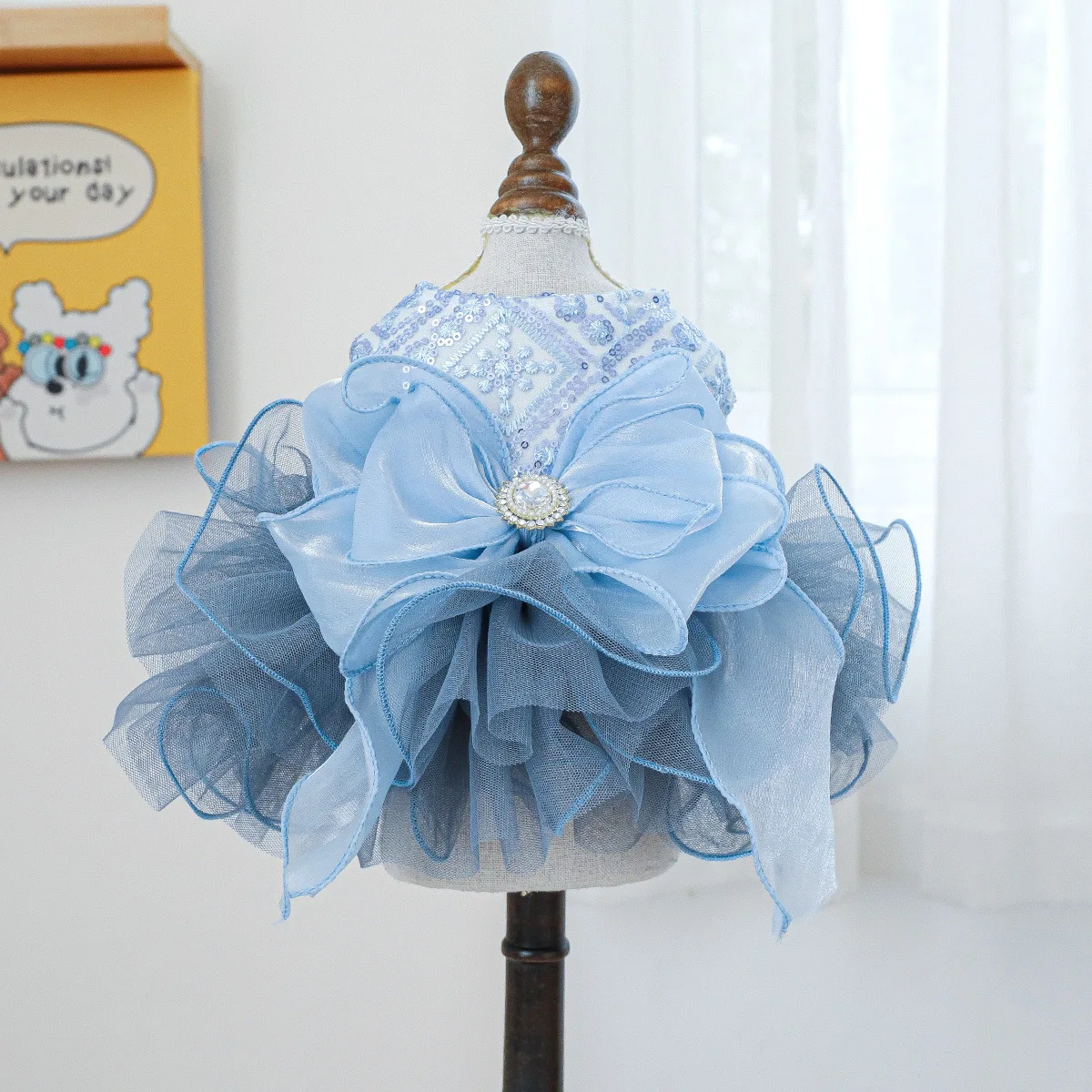 Vestido Princesa para Cães Pequenos Branco com Saia - Imagem 6