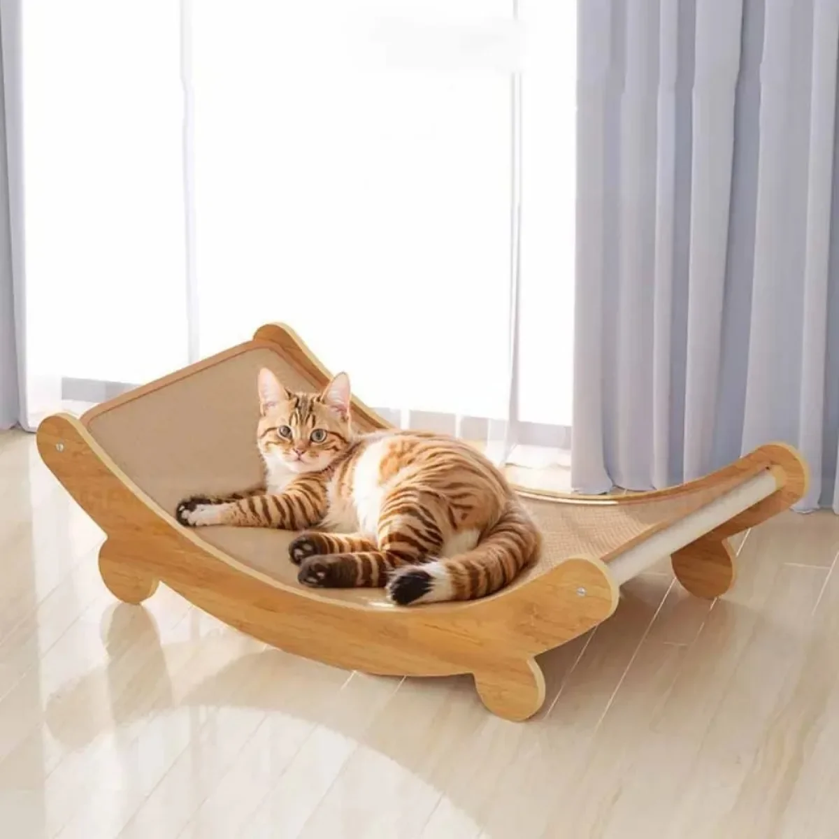 Arranhador de Gato de Madeira com Sisal Destacável para Gatinhos - Imagem 2