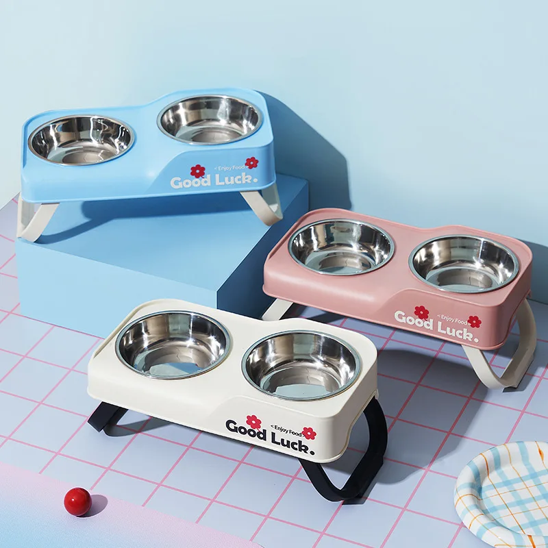 tigela dupla elevada para cães e gatos