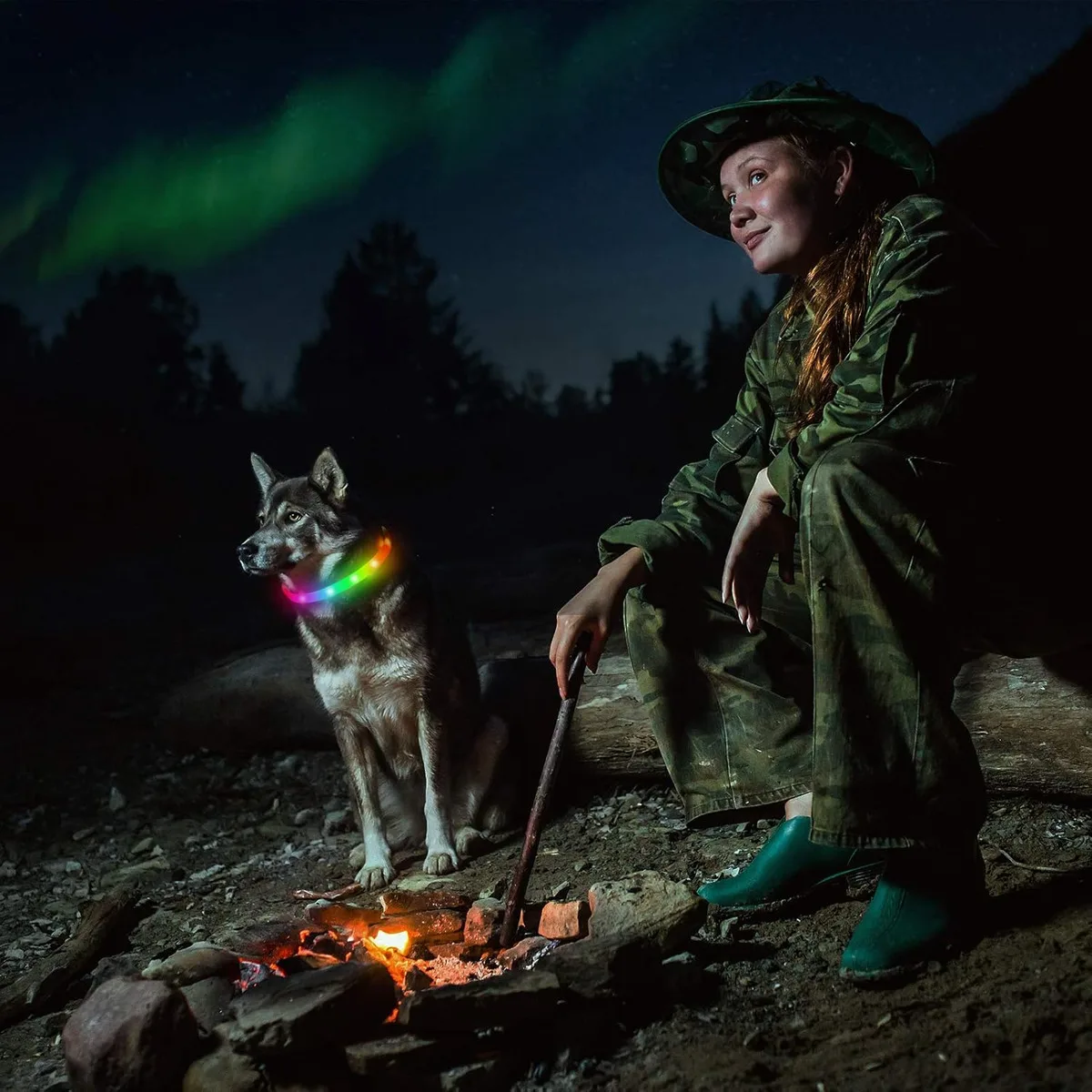 Coleira LED para Cães Recarregável USB Ajustável com 4 Modos de Luz - Imagem 5