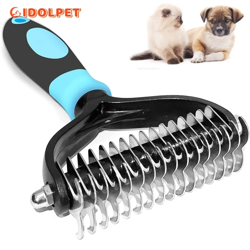 escova para cães e gatos com 2 lados