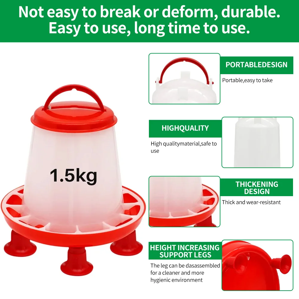 Balde para Alimentação de Aves 1.5 kg com Pernas para Galinheiro - Imagem 6