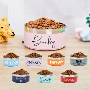 tigela personalizada para pets de aço inoxidável