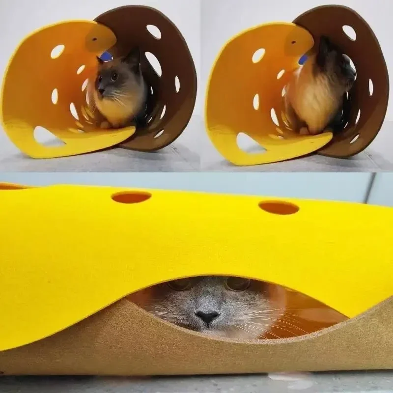 Brinquedo Túnel para Gatos Dobrável de Feltro - Image 6