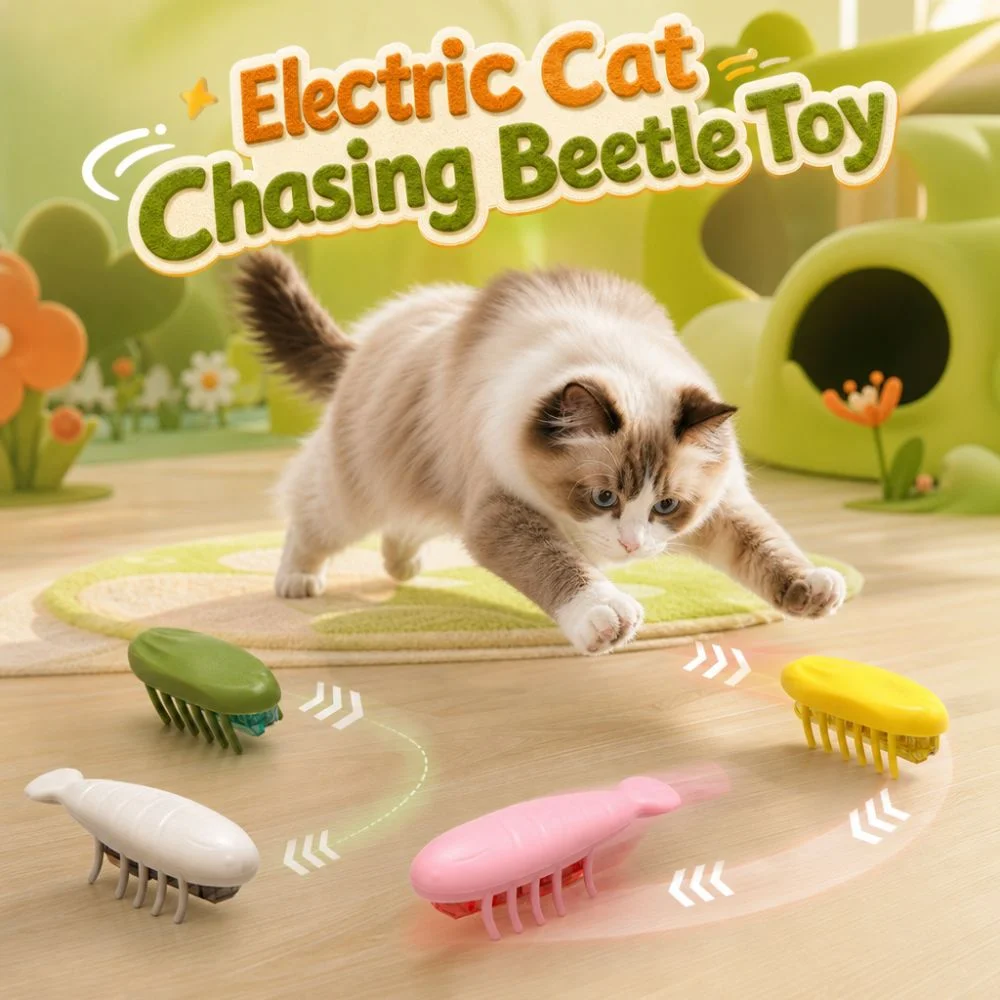 Brinquedo Elétrico para Gatos Besouro Saltitante com Bateria Substituível - Image 2